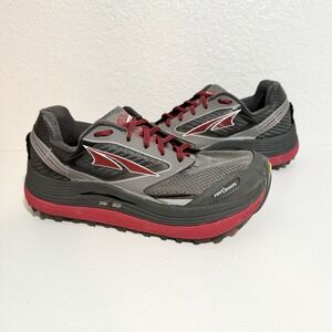 Altra Olympus 2.5 Shoes Men's US 9 Gray Red Vibram Zero Drop Gaiter Trap Trail